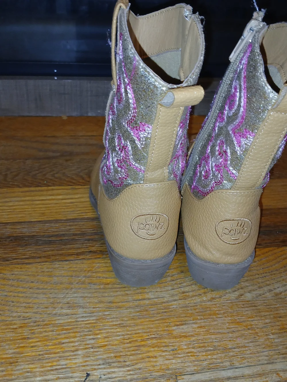 Kids Tan and Pink Western Boots - Stylish Cowgirl Boot